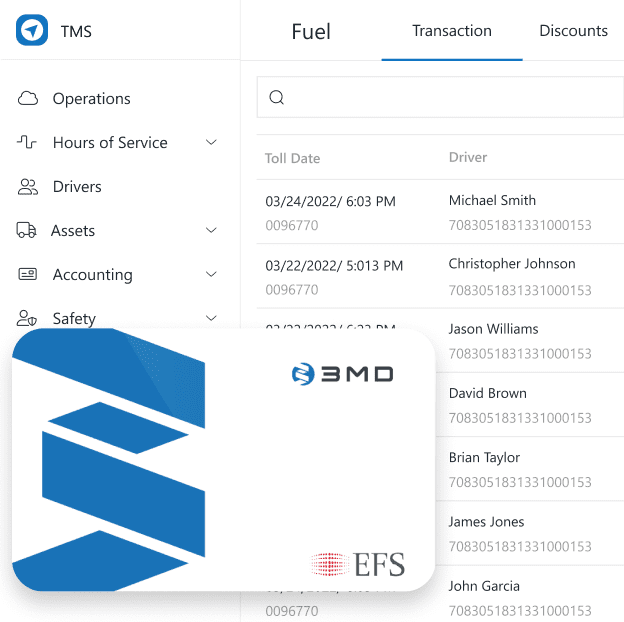 Fuel Cards for trucking companies that automatically sync in real-time wit Trucking Hub's TMS.