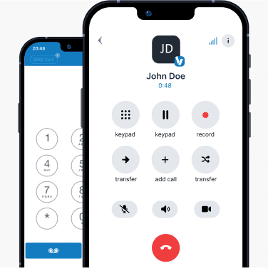 VoIP for trucking showing iOS and Android ability to take voice and text on the go.